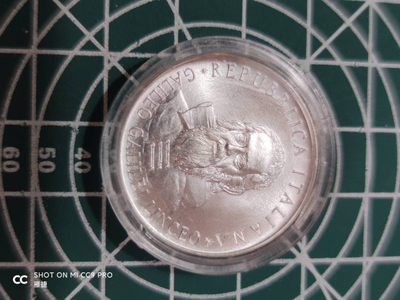 燕姐换藏第四十场 1982年意大利500里拉普制纪念银币 知名人物伽利略350周年