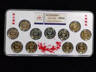 虎年献瑞春节馈赠放漏，佣金1.88元 - 流通硬币五角梅花套币，喜上眉梢，包装精美，MS68