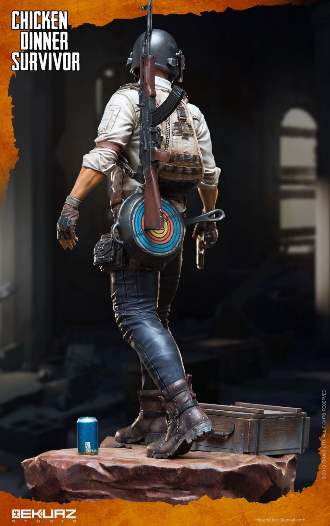 零元拍：EKUAZ STUDIO : 33cm 收藏级雕像 - Chicken Dinner Survivor/吃鸡幸存者