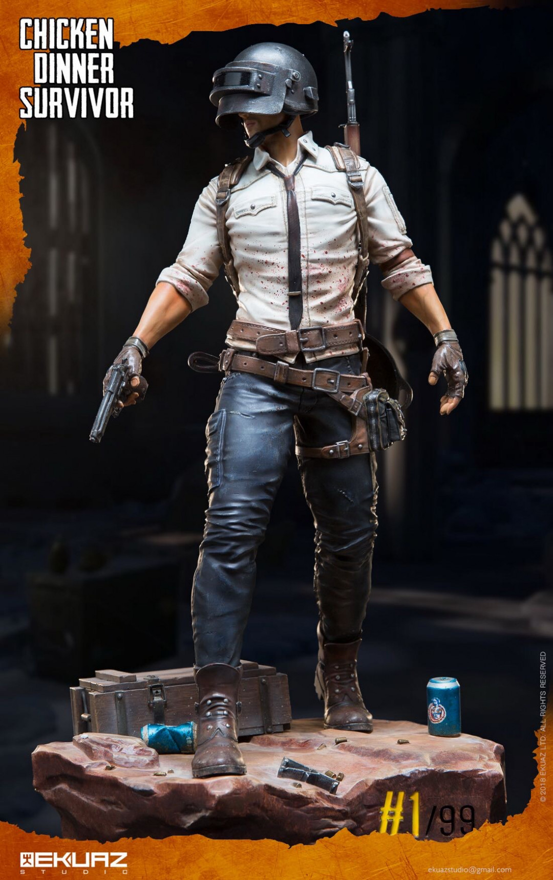 零元拍：EKUAZ STUDIO : 33cm 收藏级雕像 - Chicken Dinner Survivor/吃鸡幸存者