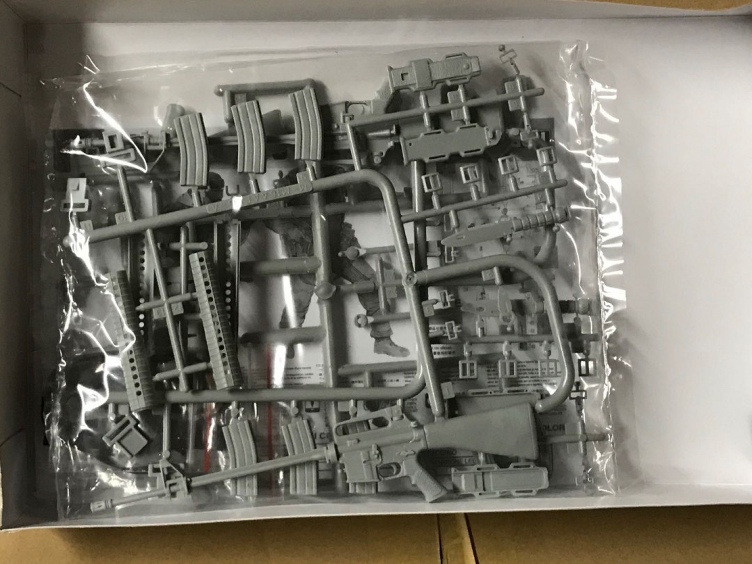零元拍：威龙1/6 AK47&M16模型套件，拍品需要自己装配上色。