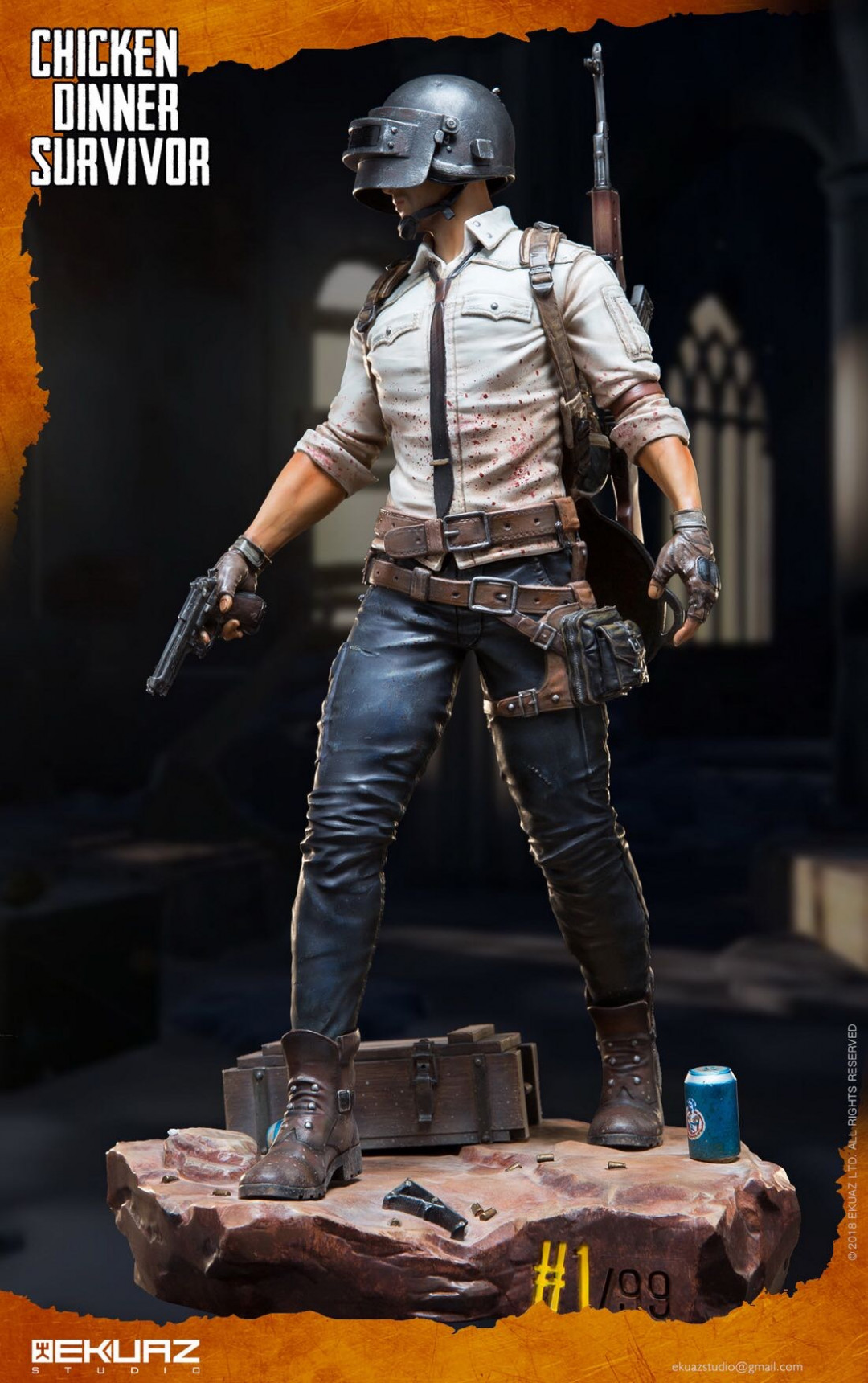 零元拍：EKUAZ STUDIO : 33cm 收藏级雕像 - Chicken Dinner Survivor/吃鸡幸存者
