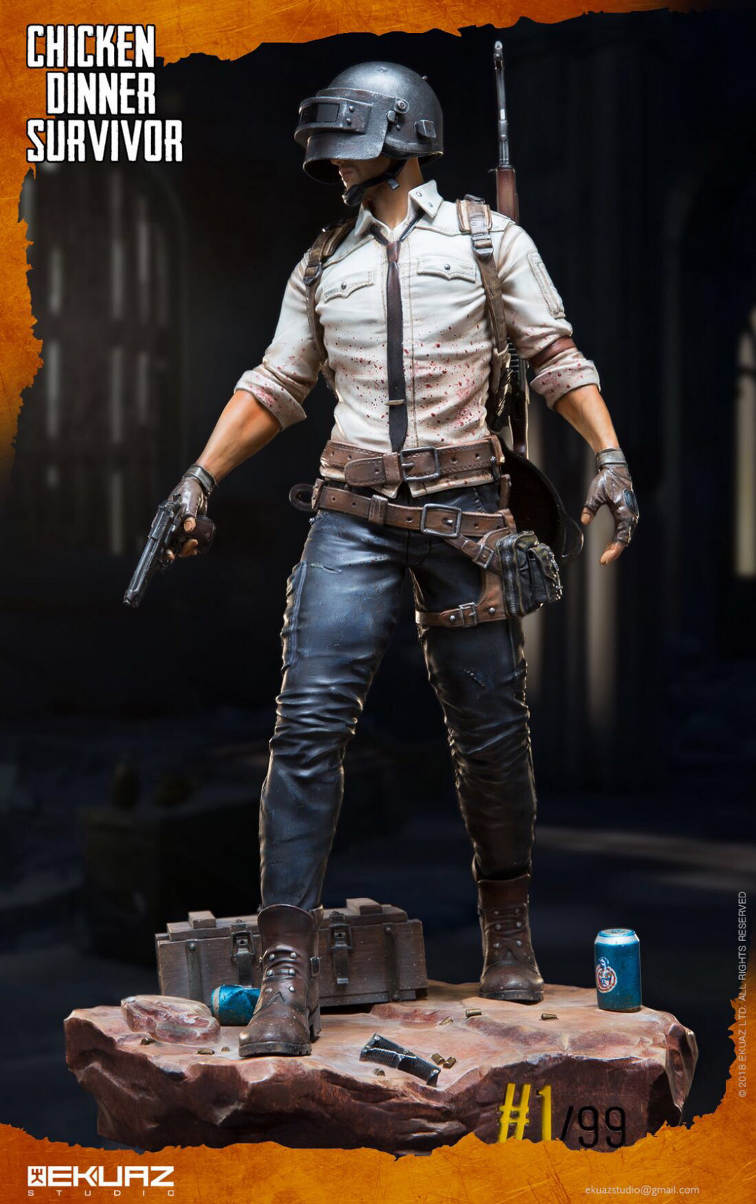 零元拍：EKUAZ STUDIO : 33cm 收藏级雕像 - Chicken Dinner Survivor/吃鸡幸存者