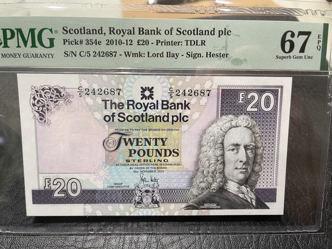 《外钞收藏家》第一百零九期拍卖 2010年苏格兰20镑 PMG67