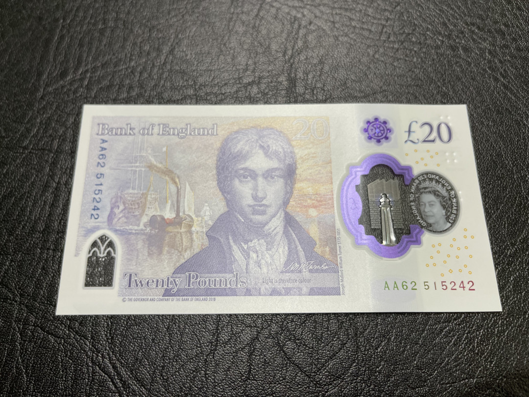 《外钞收藏家》第一百零九期拍卖 英国最新版20英镑 AA冠 全新UNC