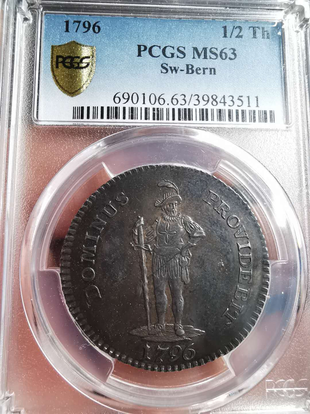 凡希社世界钱币微拍第一百五十六期 稀！1796瑞士伯尔尼1/2泰勒PCGS-MS63传世美包浆！