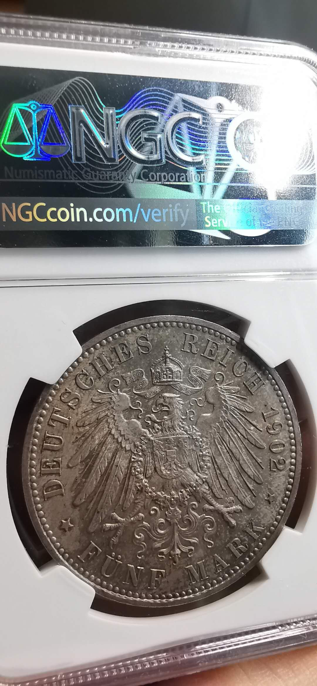 凡希社世界钱币微拍第一百五十六期 1902E萨克森5马克纪念大银NGC-MS65