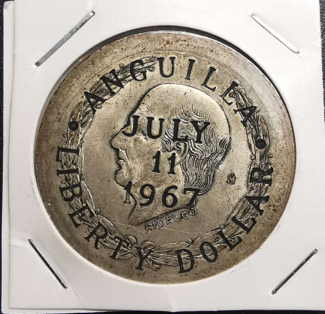 凡希社世界钱币微拍第一百五十六期 1967安圭拉加盖墨西哥独立纪念大银UNC