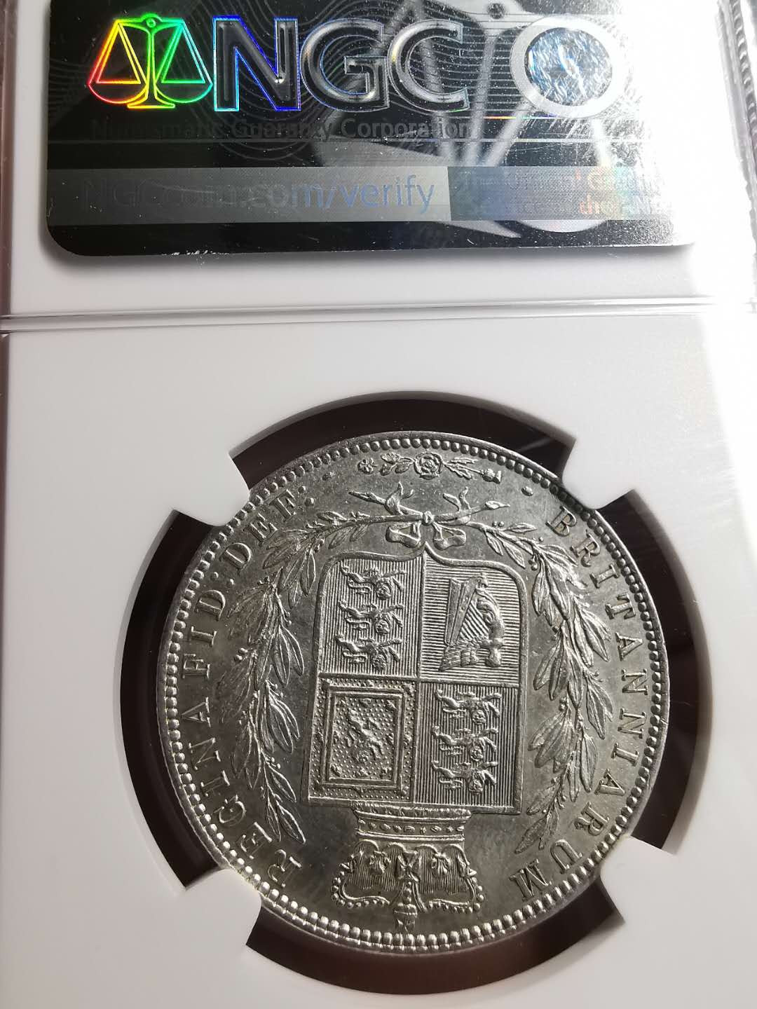 凡希社世界钱币微拍第一百五十六期 1874英国年青头像半克朗NGC-AU58