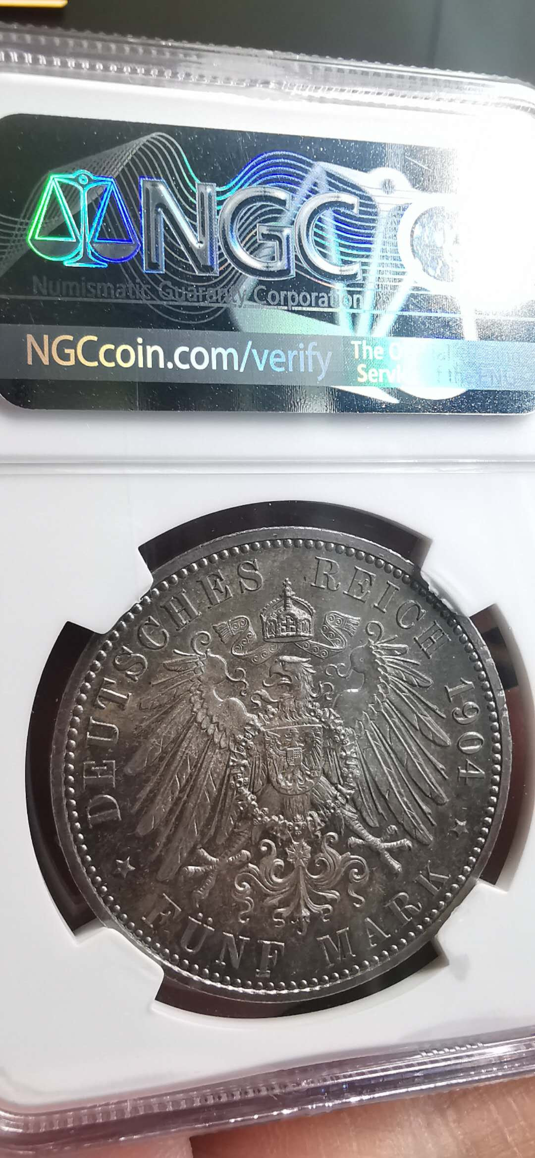 凡希社世界钱币微拍第一百五十六期 1904E萨克森5马克纪念大银NGC-MS65