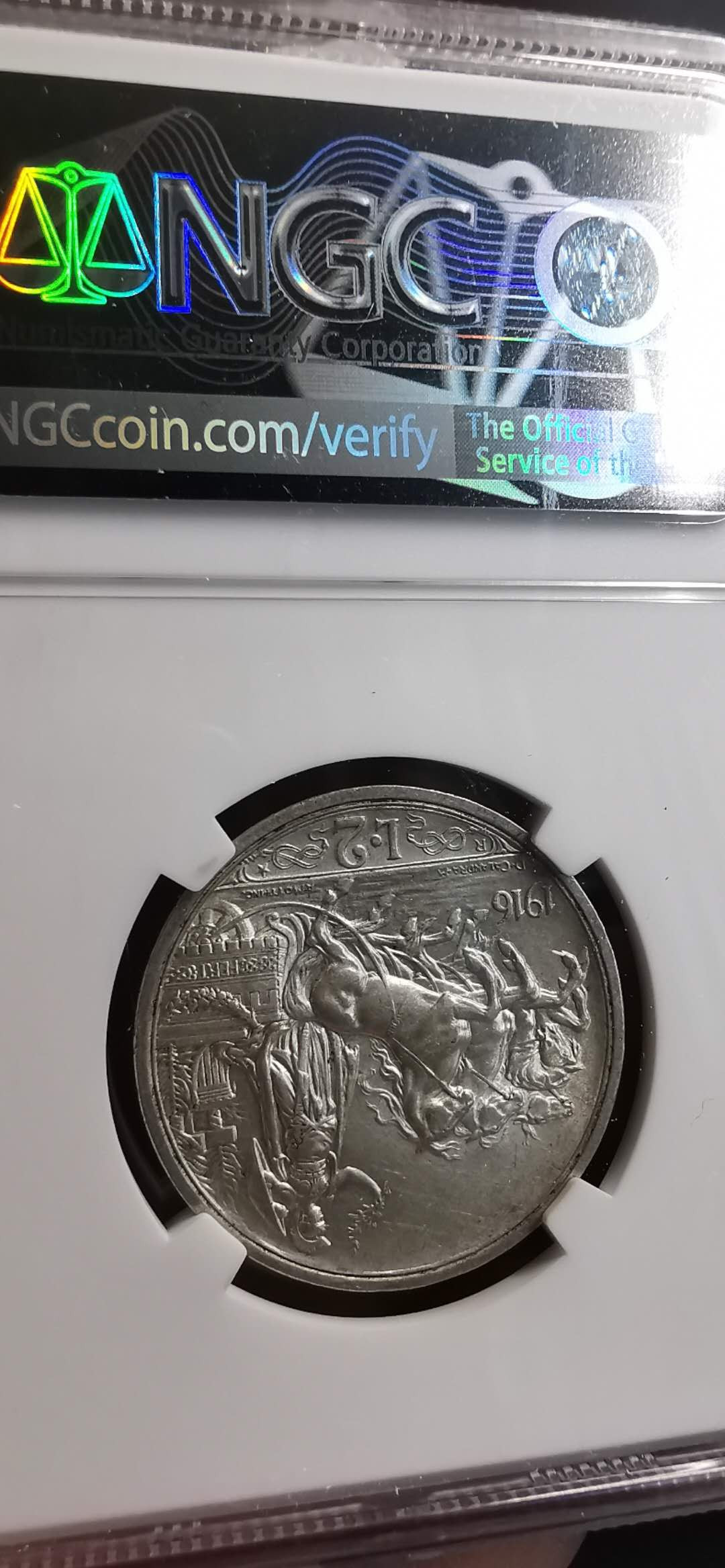 凡希社世界钱币微拍第一百五十六期 1916意大利马车2里拉NGC-MS61