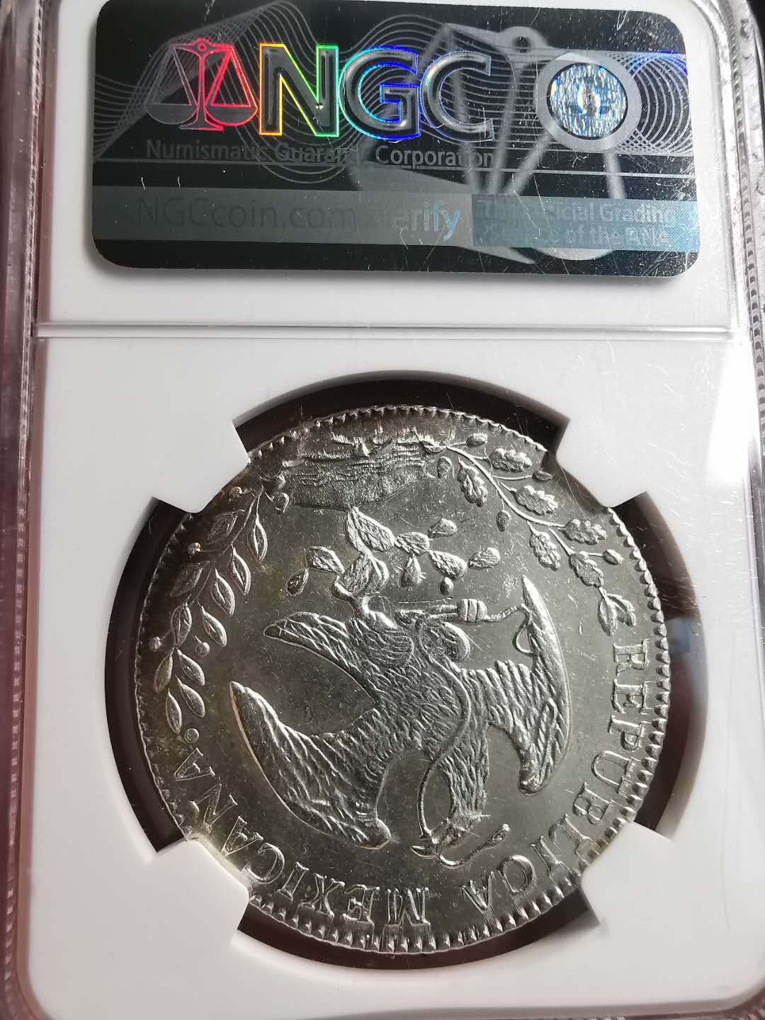 凡希社世界钱币微拍第一百五十六期 1857GO墨西哥花边鹰洋NGC-MS63