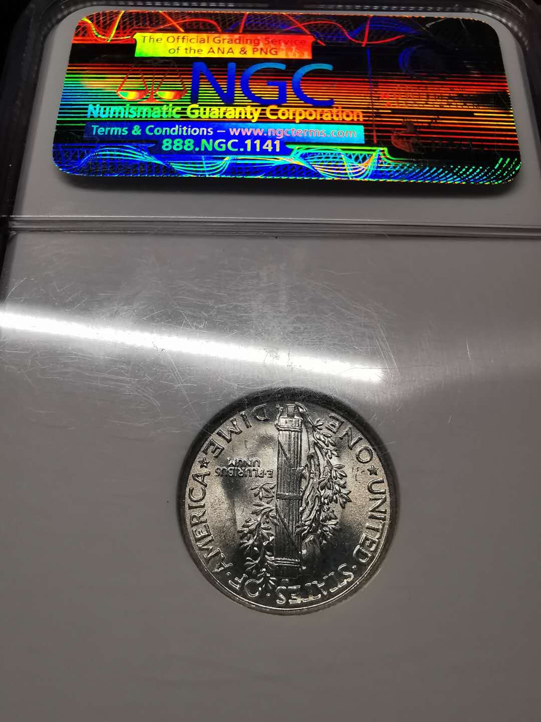 凡希社世界钱币微拍第一百五十六期 1942美国墨丘利10分NGC-MS67高分！