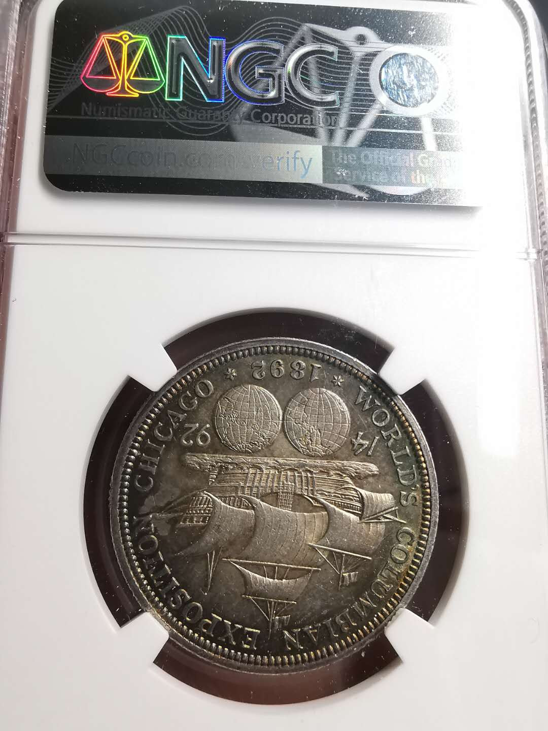 凡希社世界钱币微拍第一百五十六期 1892美国哥伦布半圆NGC-AUD