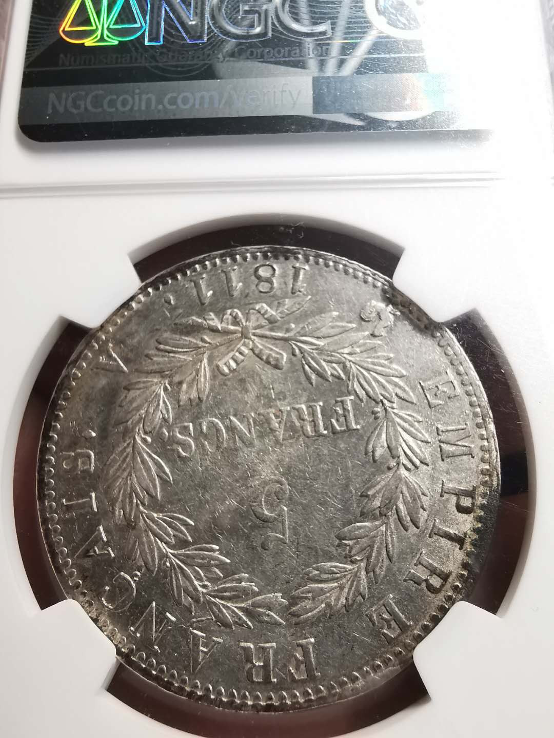 凡希社世界钱币微拍第一百五十六期 1811法国拿破仑5法郎NGC-AU53
