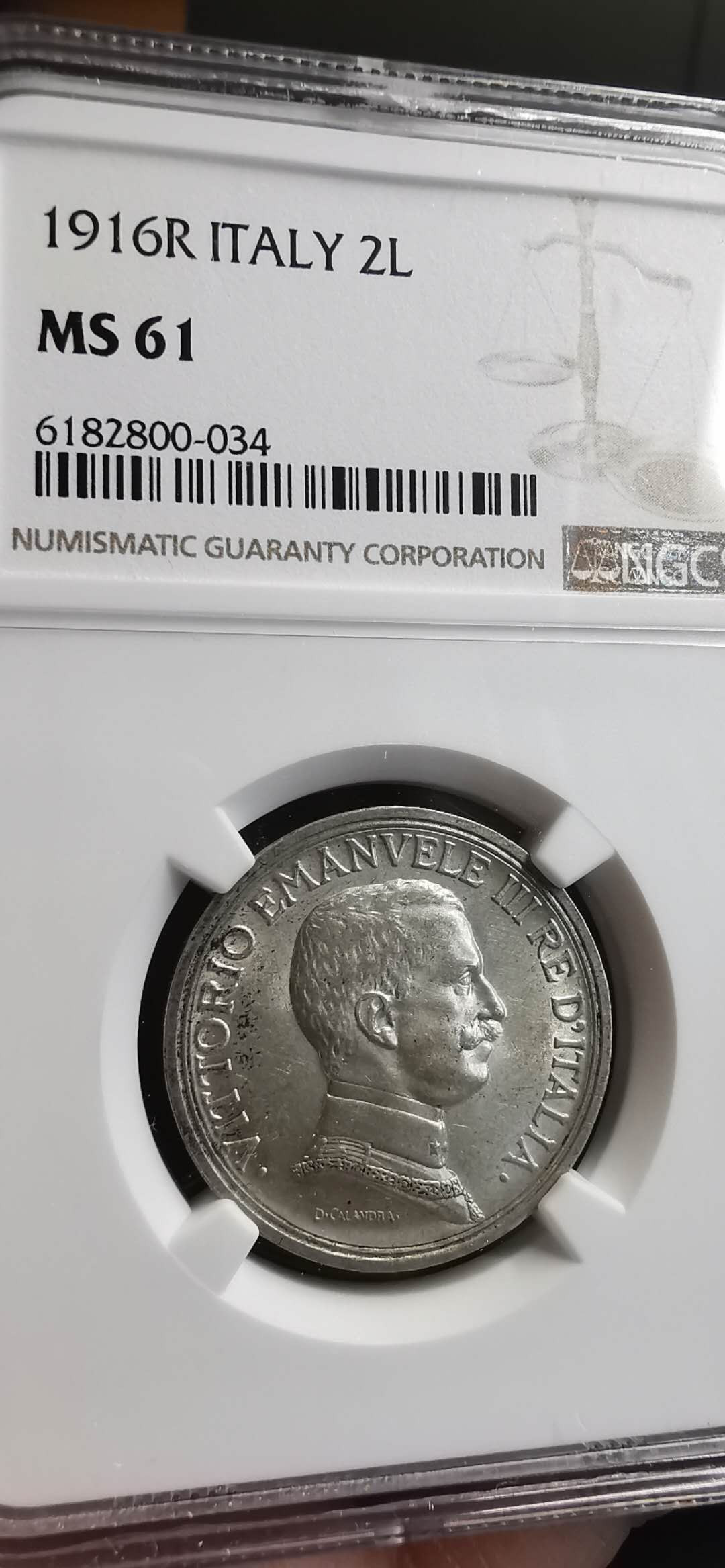 凡希社世界钱币微拍第一百五十六期 1916意大利马车2里拉NGC-MS61