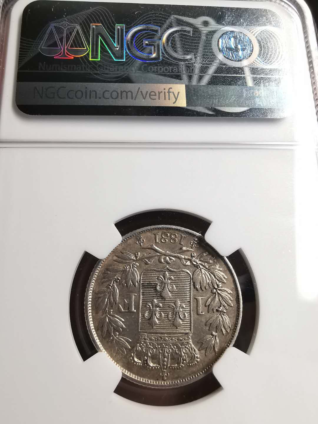 凡希社世界钱币微拍第一百五十六期 1831法国僭主亨利五世1法郎NGC-AU58