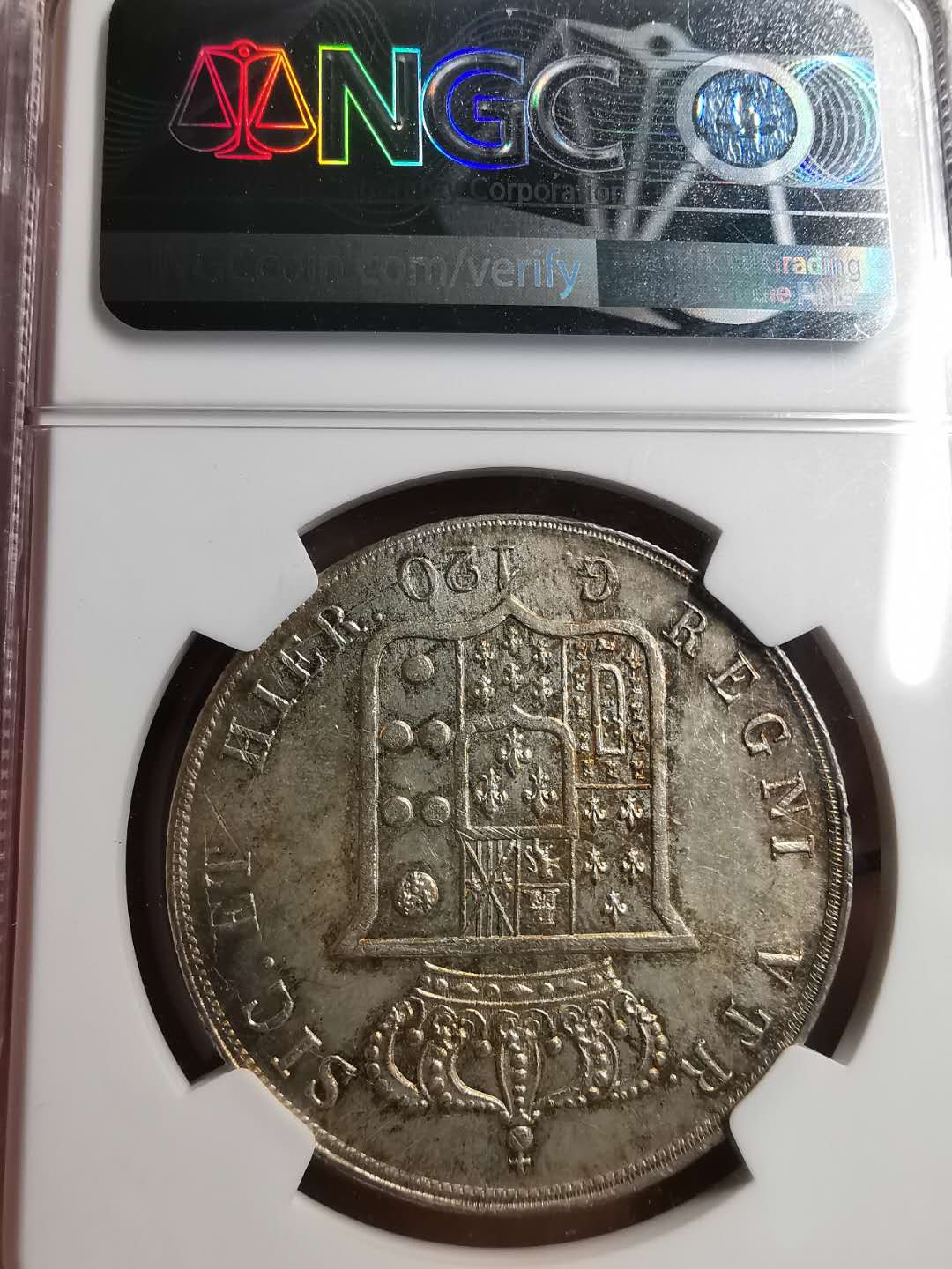 凡希社世界钱币微拍第一百五十六期 1855那不勒斯120G大银NGC-MS62