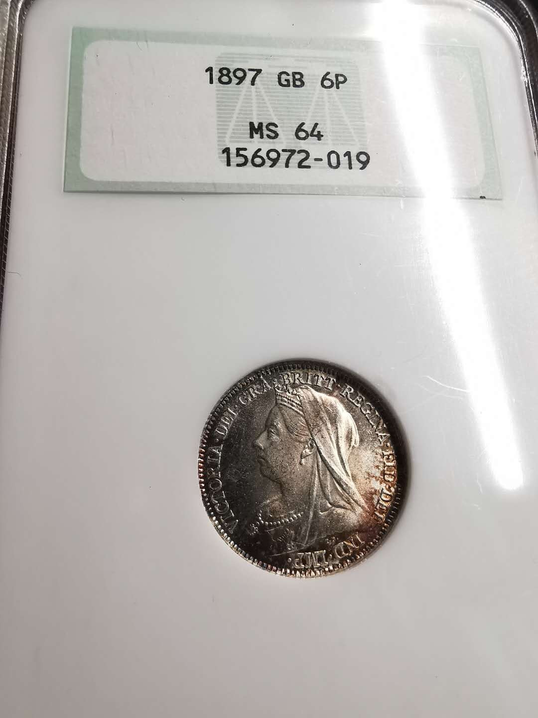 凡希社世界钱币微拍第一百五十六期 1897英国老维6便士NGC-MS64