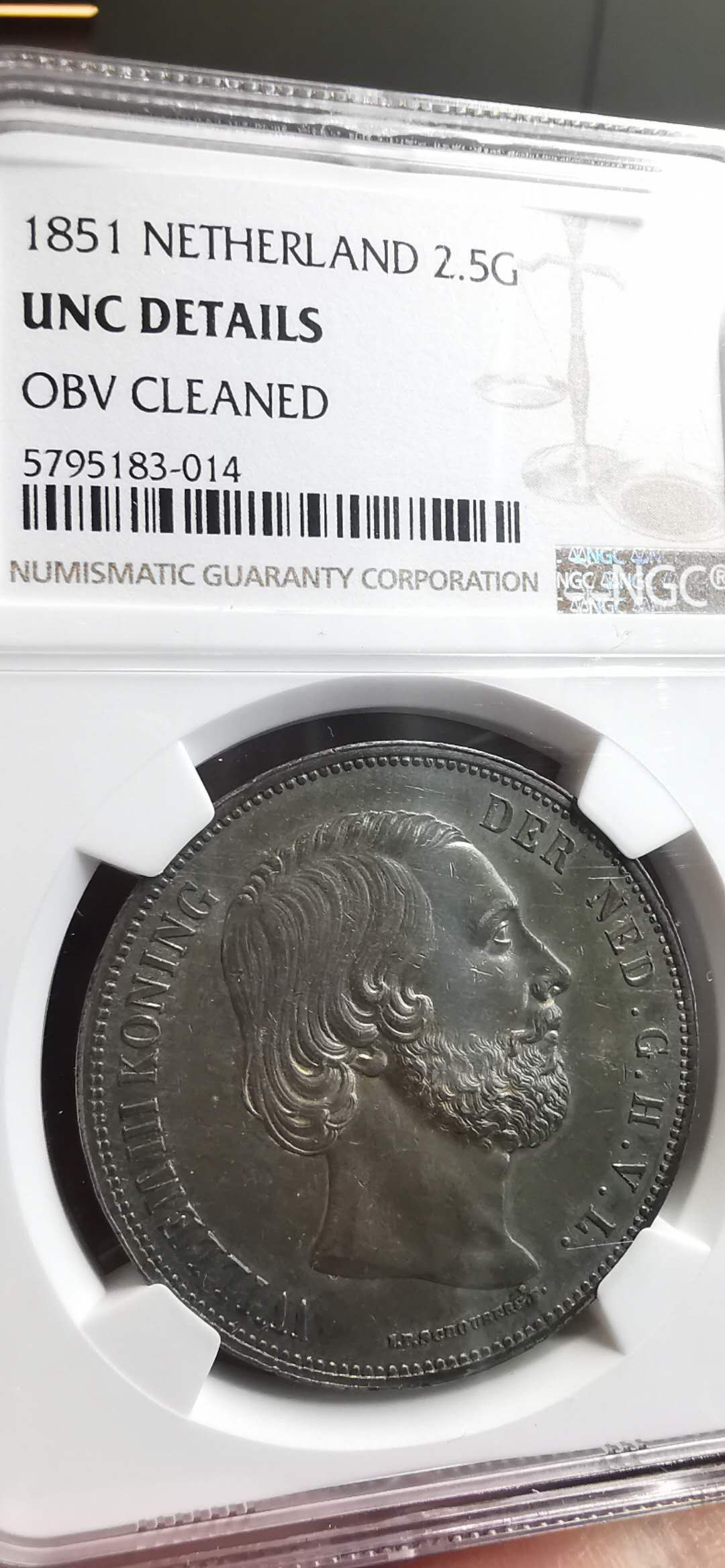 凡希社世界钱币微拍第一百五十六期 1851荷兰2.5盾大银NGC-UNCD