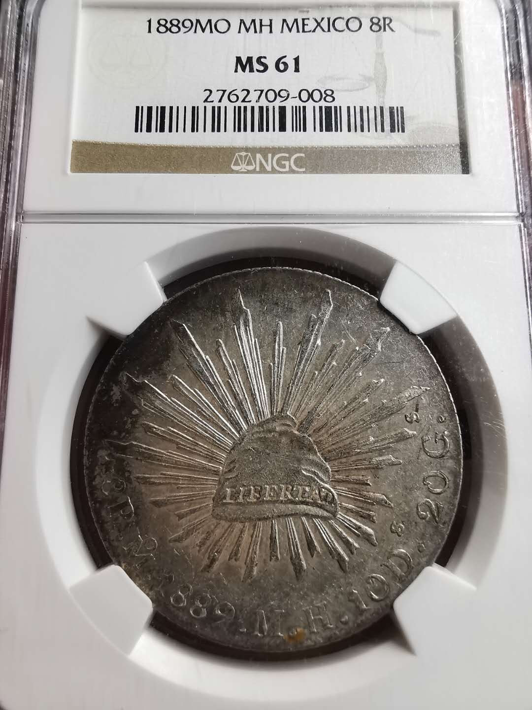 凡希社世界钱币微拍第一百五十六期 1889MO墨西哥花边鹰洋NGC-MS61