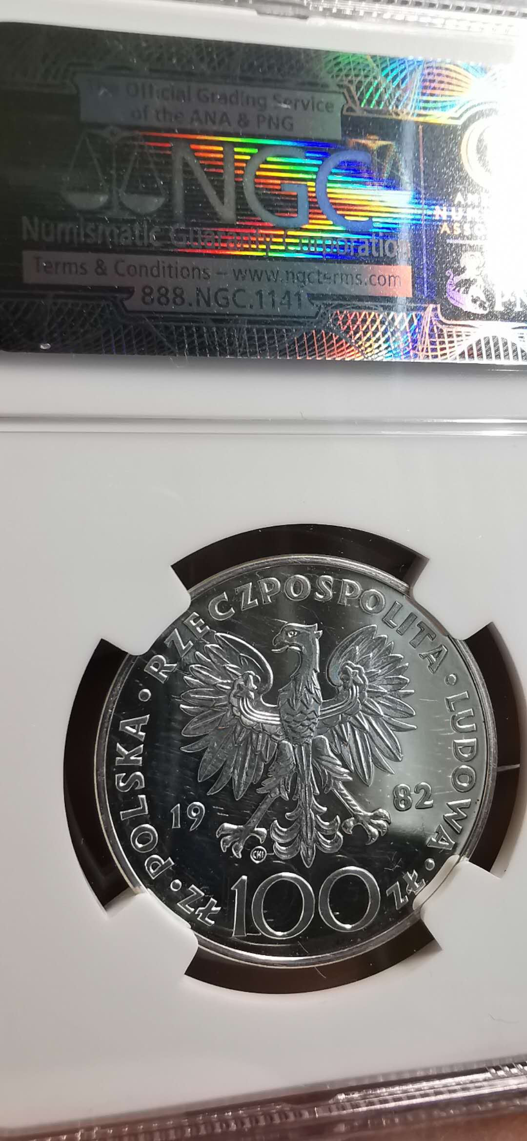 凡希社世界钱币微拍第一百五十六期 1982波兰教皇纪念银币NGC-UNCD