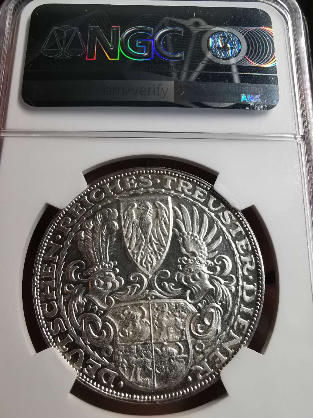 凡希社世界钱币微拍第一百五十六期 1927德国兴登堡5马克纪念大银NGC-MS64
