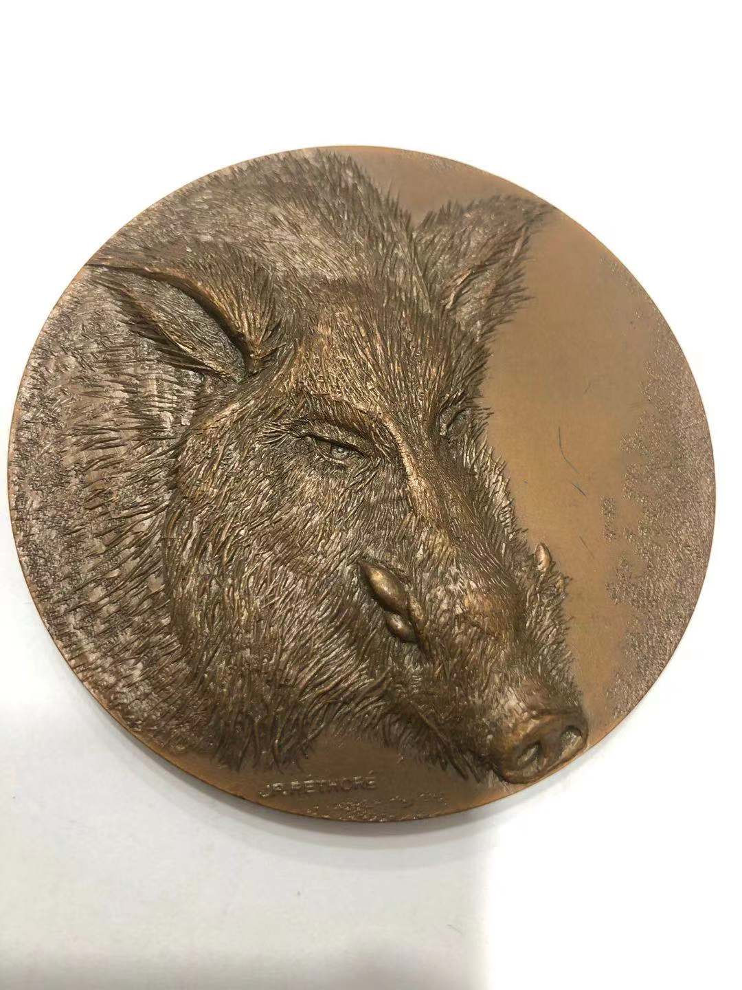 喜迎🐂年艺术麦朵尔第十一场CICE币展专拍  法国手雕钢模-野猪