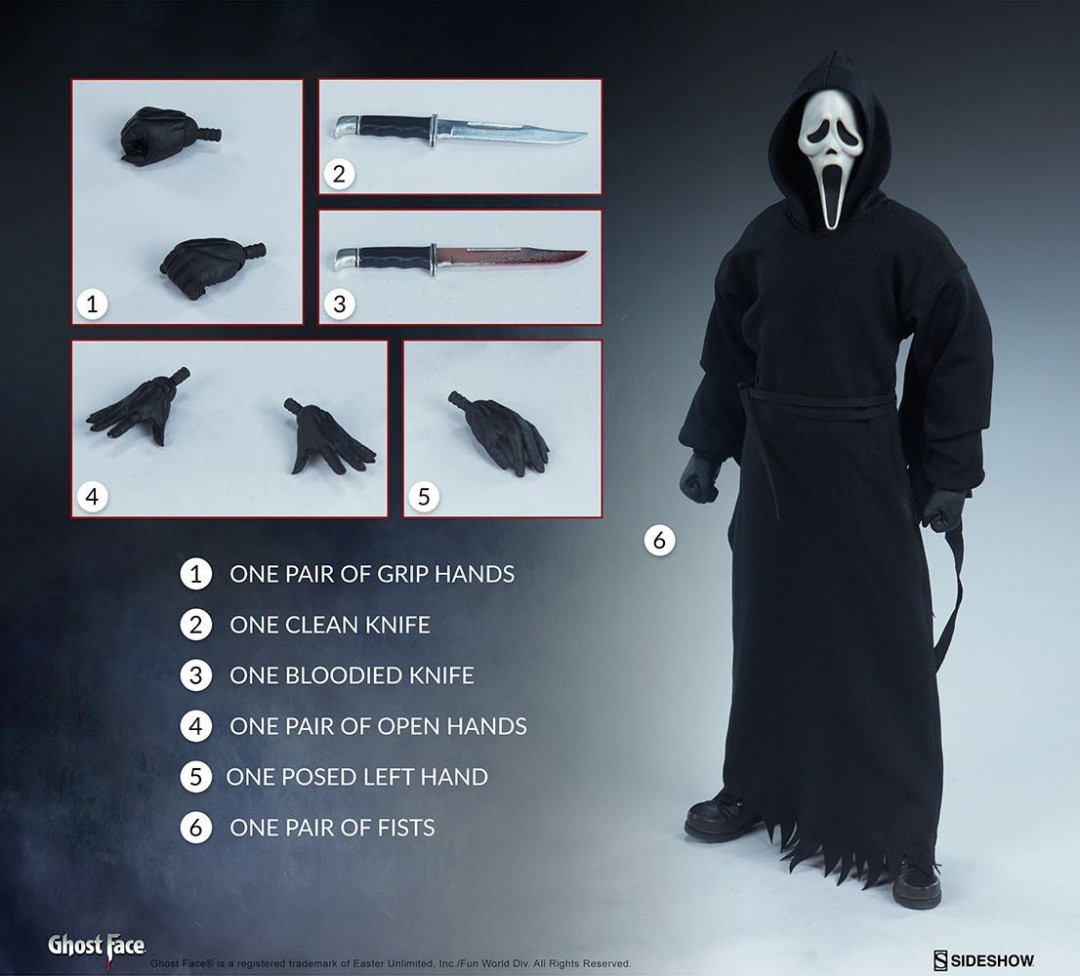 零元拍：Sideshow 100447 1/6 惊声尖叫 Ghost Face 鬼脸杀手