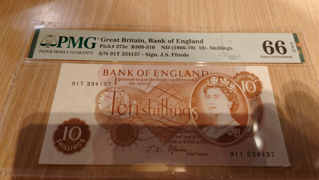 陆续更新【囧羊收藏】精选微拍第23期暨2021年第十四期 英国C序列10先令 PMG66E