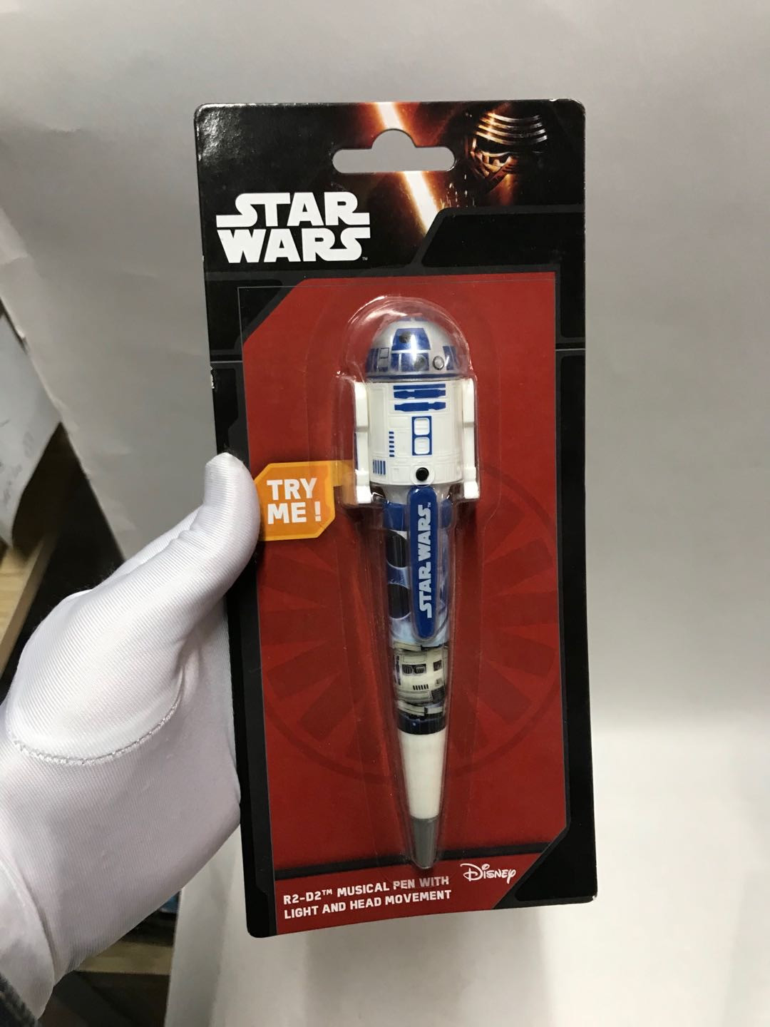 零元拍：迪斯尼正版星球大战R2D2可发声发光个性圆珠笔