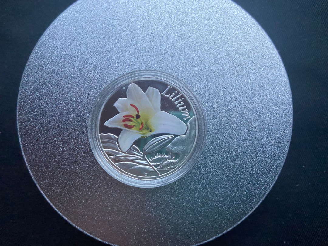 【币观天下】第146期钱币拍卖 2013  白俄罗斯2013年10卢布，世界名花系列(3)：百年好合-“百合花” 双面亮光彩色精制银币