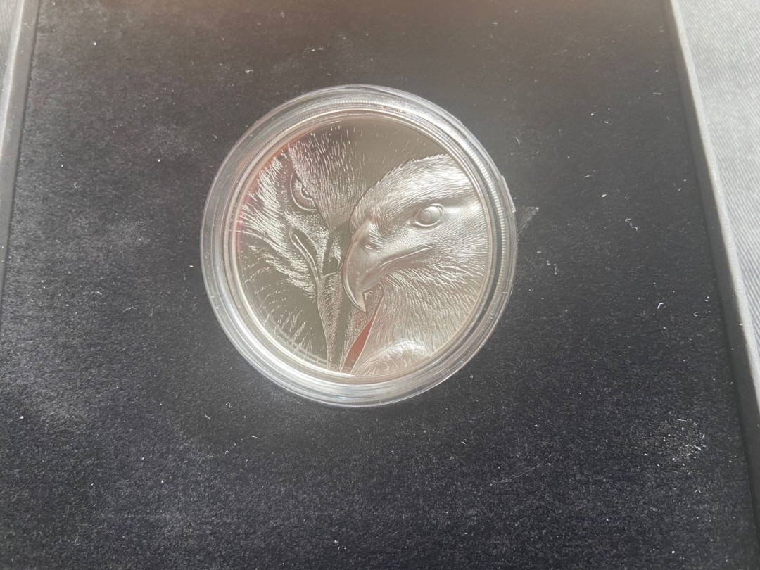 【币观天下】第146期钱币拍卖 【蒙古】双面高浮雕之鹰精制银币