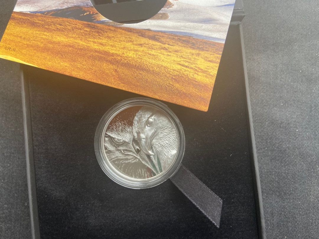 【币观天下】第146期钱币拍卖 【蒙古】双面高浮雕之鹰精制银币