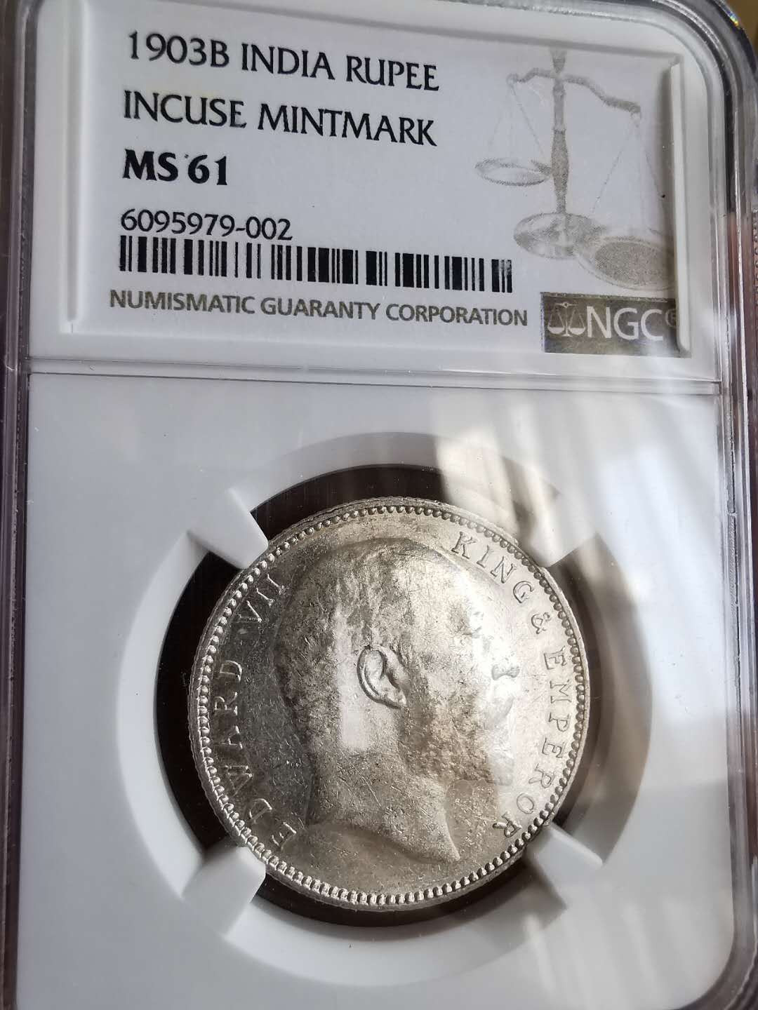 凡希社世界钱币微拍第一百五十七期 1903B英属印度卢比NGC-MS61