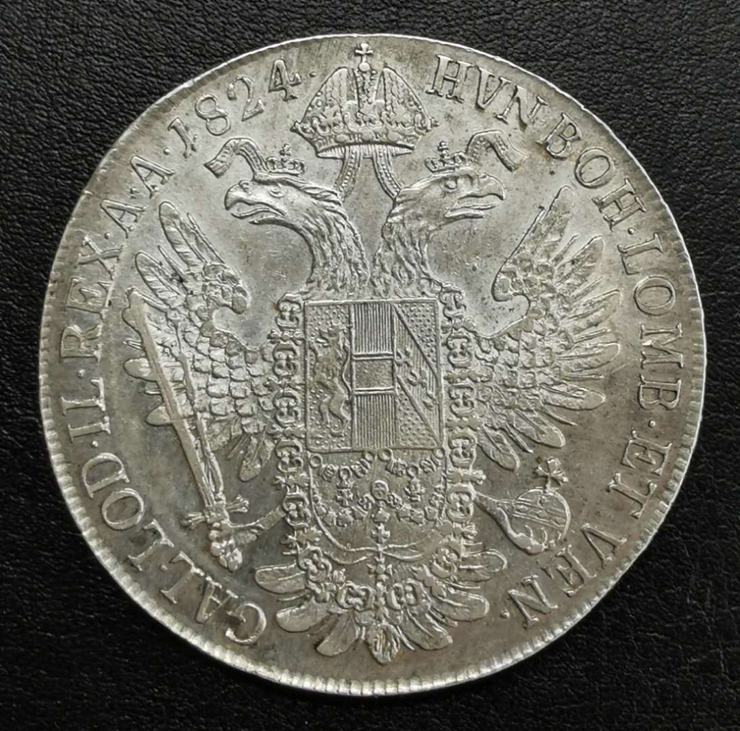 凡希社世界钱币微拍第一百五十七期 1824奥地利泰勒AU