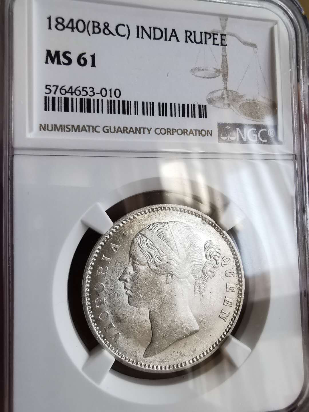 凡希社世界钱币微拍第一百五十七期 1840英属东印度公司小维卢比NGC-MS61