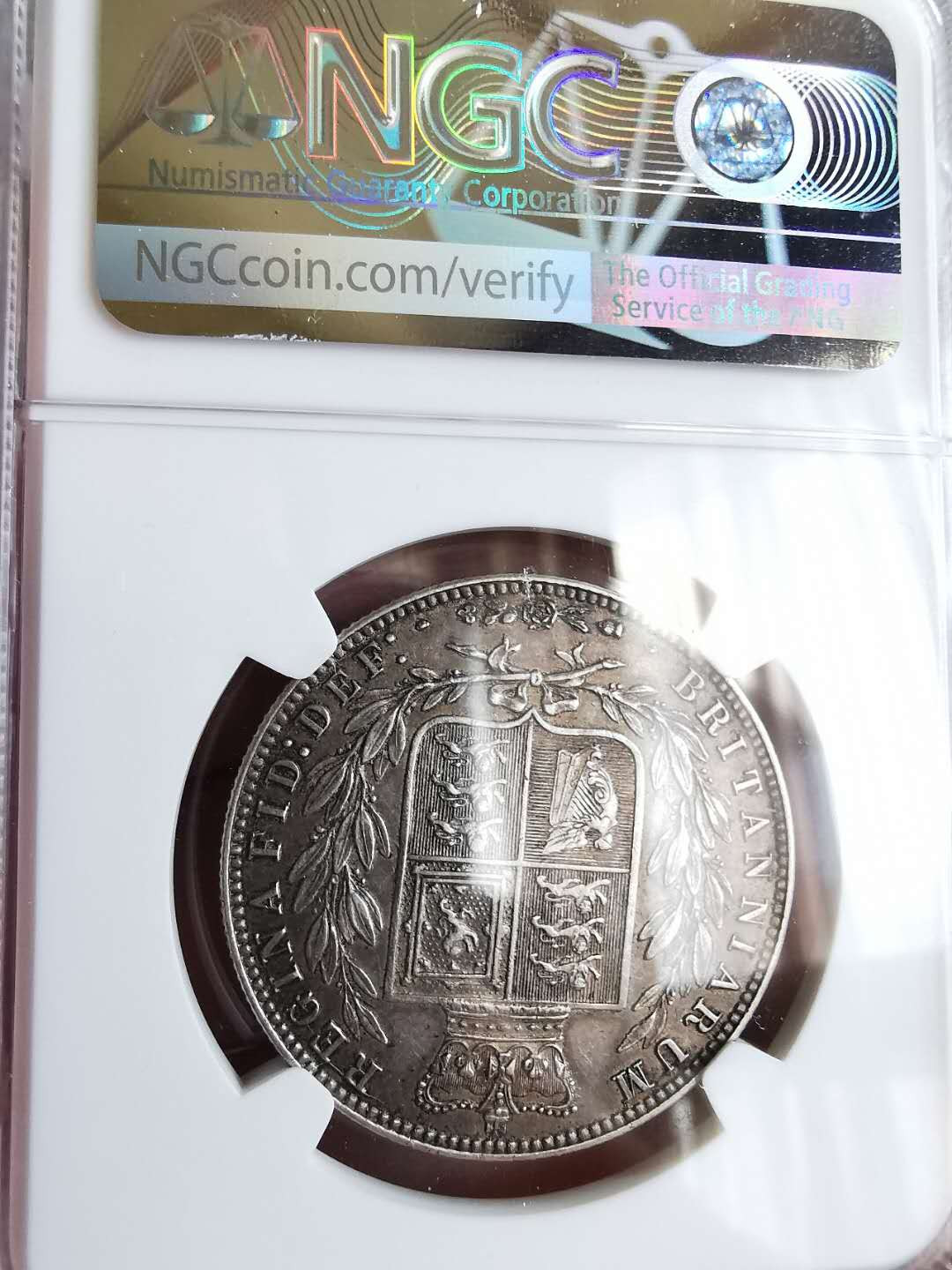 凡希社世界钱币微拍第一百五十七期 1878英国小维半克朗NGC-AU50