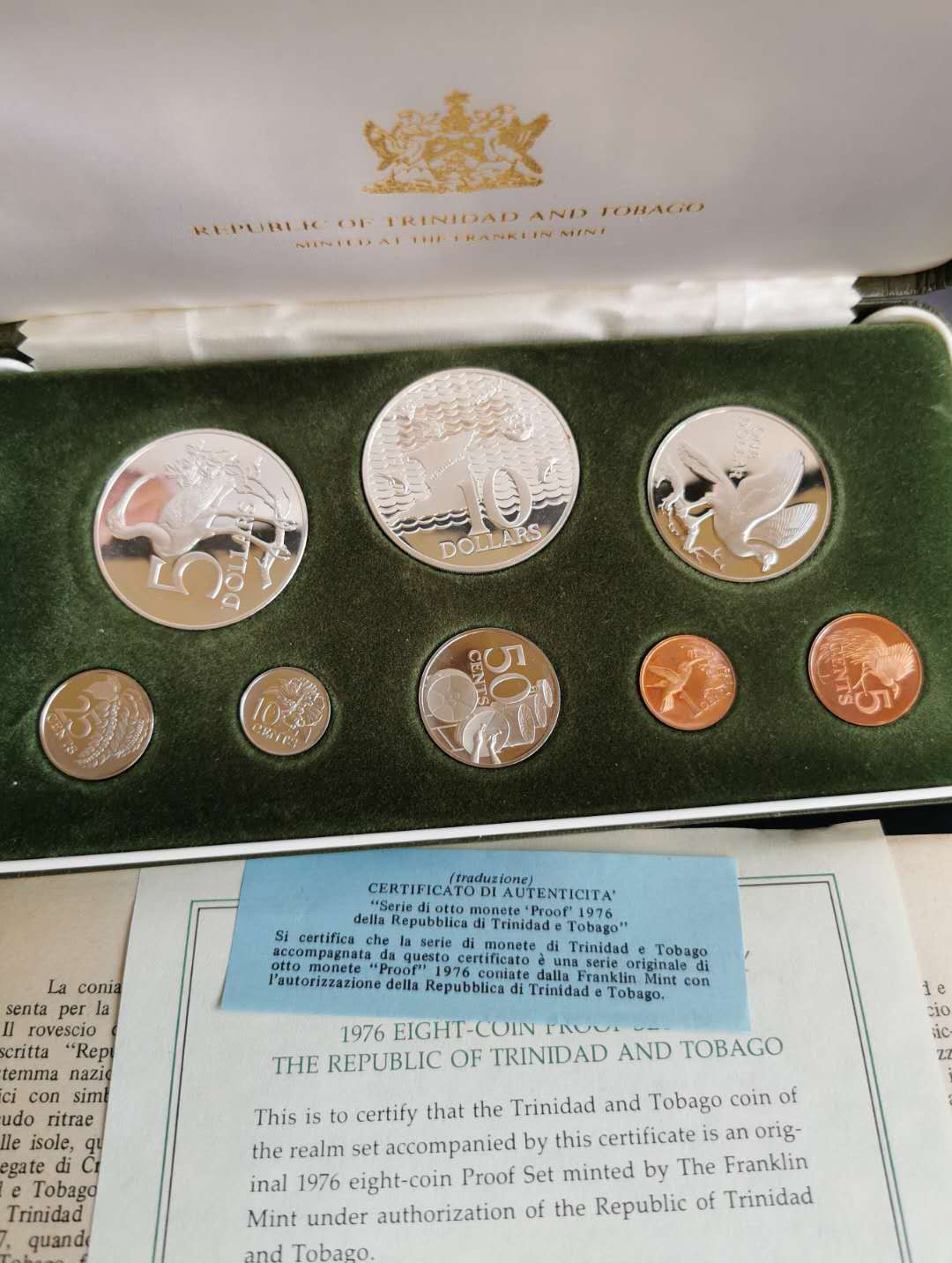 凡希社世界钱币微拍第一百五十七期 1976特立尼达多巴哥PS原盒证