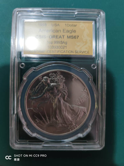 燕姐换藏第四十三场 1993年美国行走女神银币一盎司