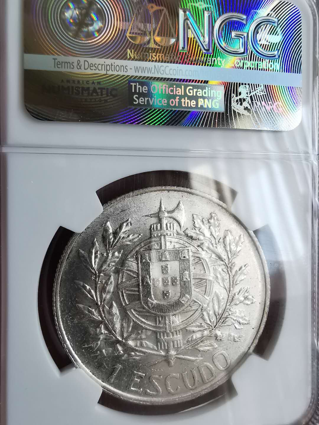 凡希社世界钱币微拍第一百五十七期 1910葡萄牙共和国建立埃斯库多大银NGC-MS62