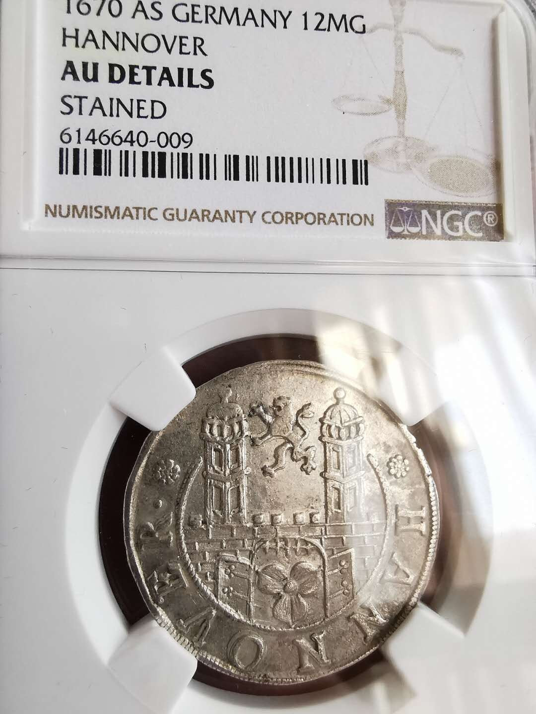 凡希社世界钱币微拍第一百五十七期 1670汉诺威12MG NGC-AUD