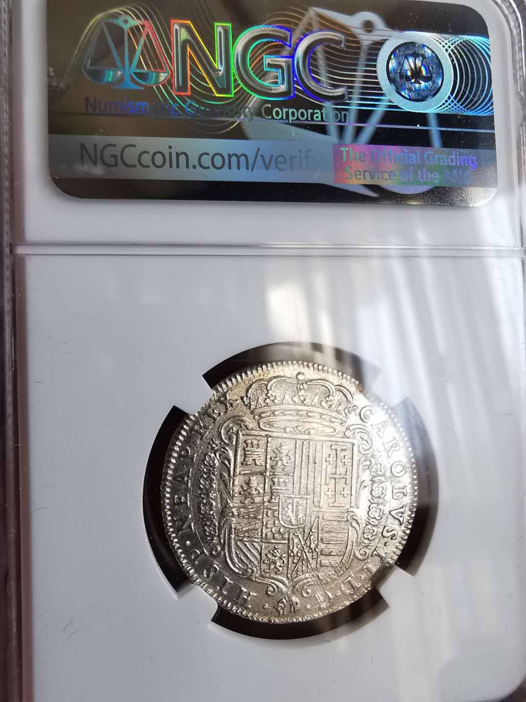 凡希社世界钱币微拍第一百五十七期 1684那不勒斯地球tari银 NGC-AUD