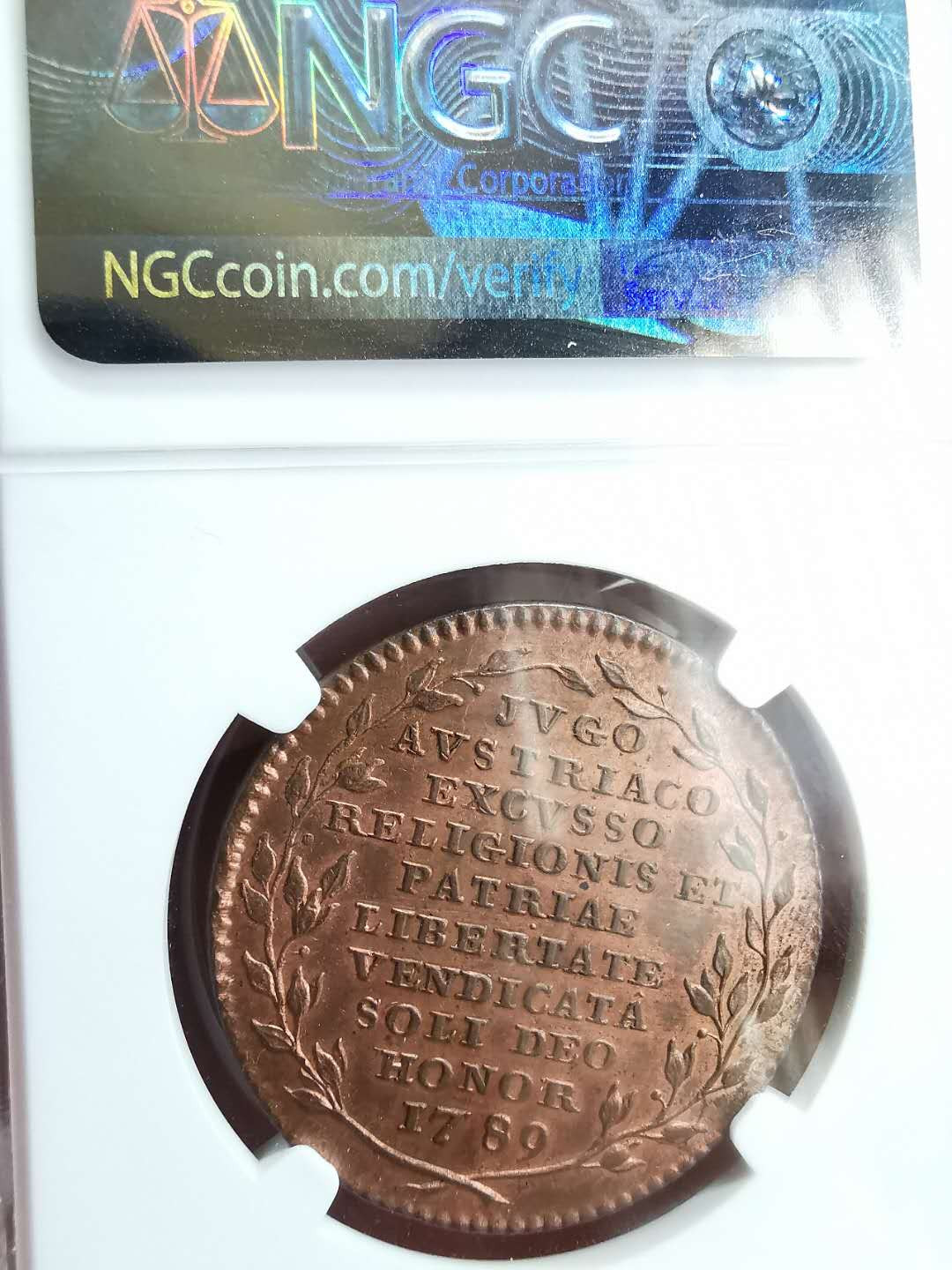 凡希社世界钱币微拍第一百五十七期 1790佛兰德斯独立纪念铜币NGC-UNCD