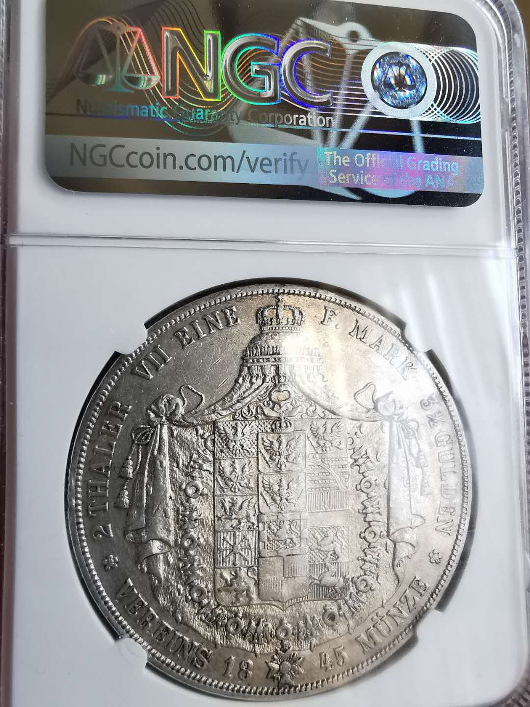 凡希社世界钱币微拍第一百五十七期 1845普鲁士2泰勒NGC-AUD