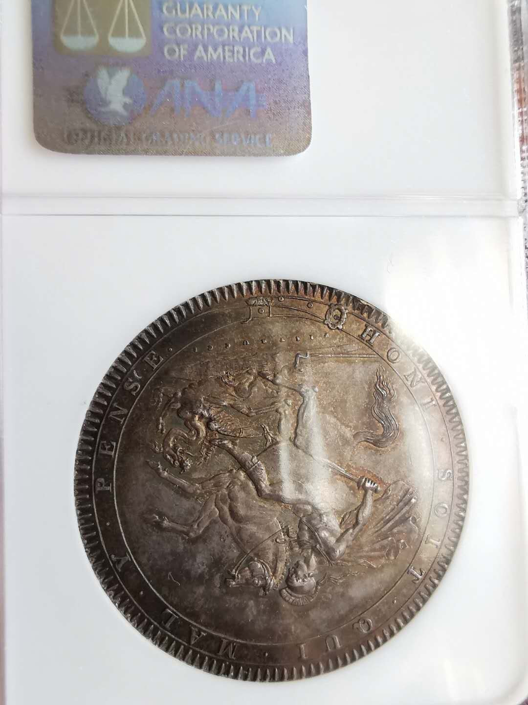 凡希社世界钱币微拍第一百五十七期 稀！1820英国乔三马剑大银NGC-MS63极致包浆低评！