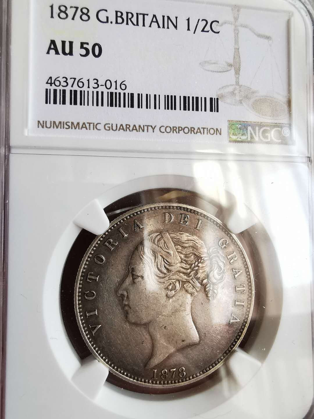 凡希社世界钱币微拍第一百五十七期 1878英国小维半克朗NGC-AU50