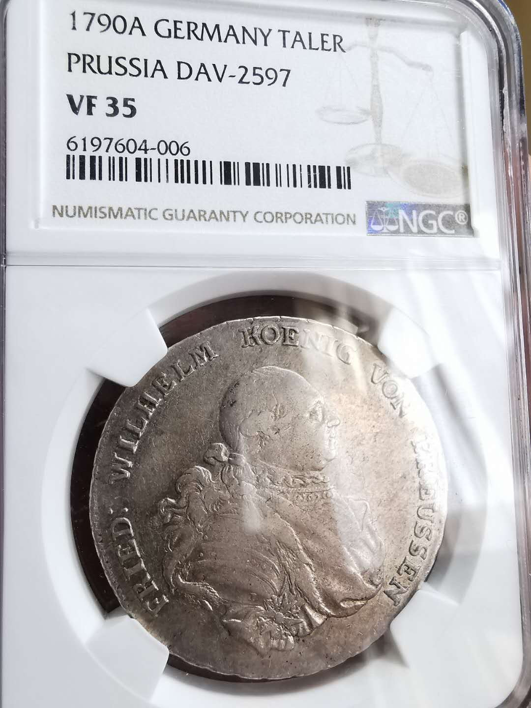 凡希社世界钱币微拍第一百五十七期 1790普鲁士泰勒大银NGC-VF35