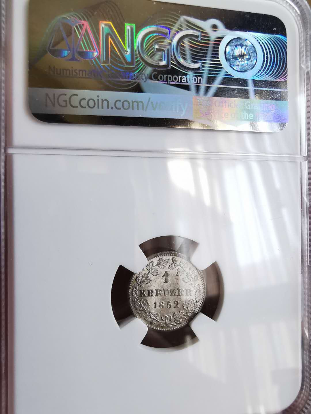 凡希社世界钱币微拍第一百五十七期 1852符腾堡克鲁泽银辅币NGC-MS65高分！