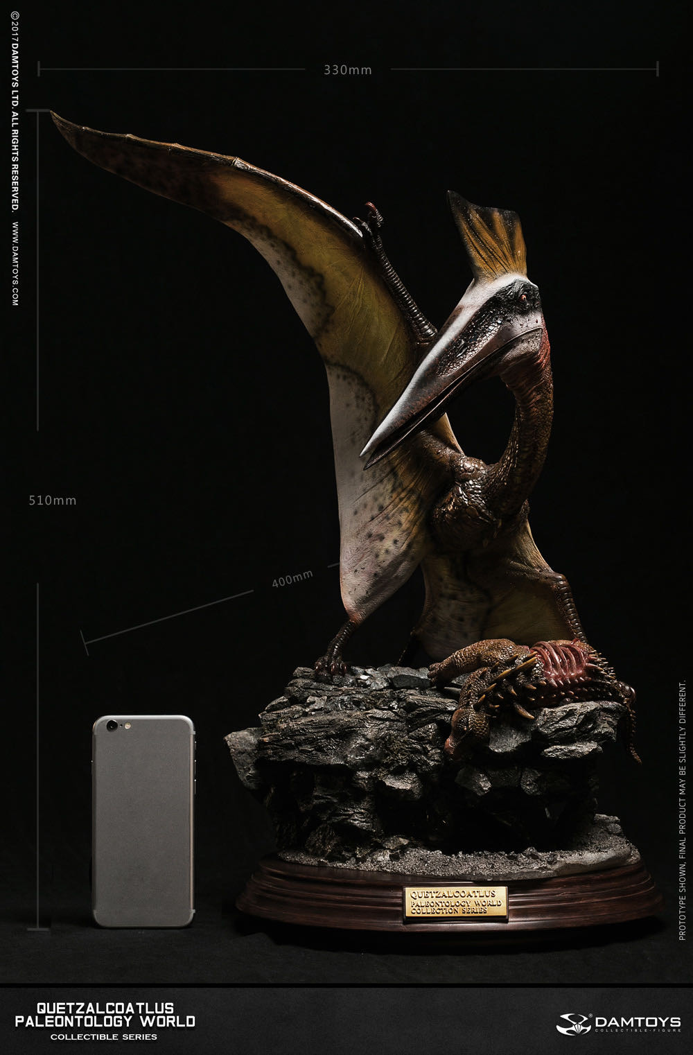 零元拍：DAMTOYS ：博物馆系列 - Quetzalcoatlus/风神翼龙 收藏级雕像